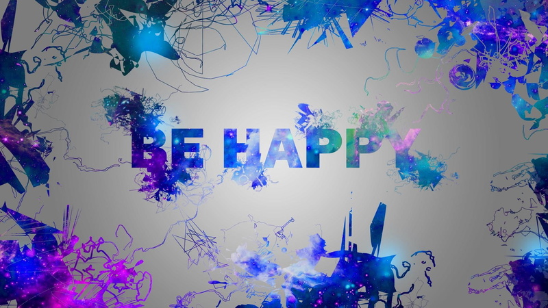 logo, 1080P, be happy, happines, happy, beauty, space, galaxy, quotes