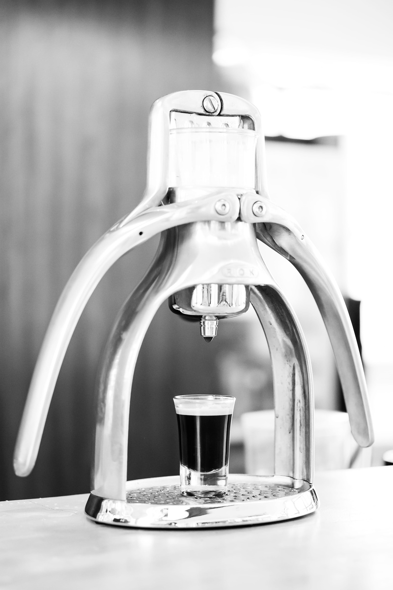 close-up, indonesium, refreshment, coffee maker, brewing, coffee machine, drink, high key, bandung, black and white, glass, cup, focus on foreground, no people