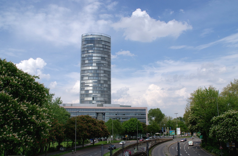 overview, day, view, skyscraper, district, street, nature, modern, tower, cologne, tree, streets, road, built structure, office building exterior, car