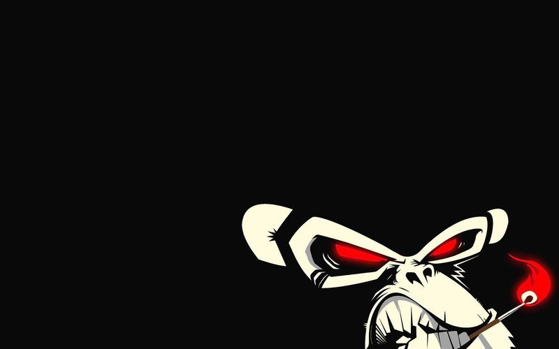 evil, fire, 1080P, match, flame, monkey, angry, animals
