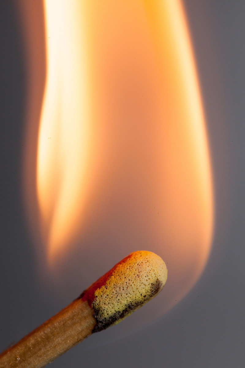 warning sign, studio shot, no people, match head, orange color, blue background, burning, match, matchstick, sulfur, kindle, close, sign, nature, flame