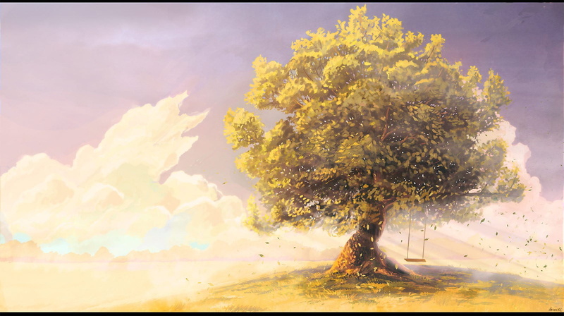 painting, environment, auto post production filter, no people, growth, sunlight, sunset, transfer print, nature, tree, trees, outdoors, artwork, leafed