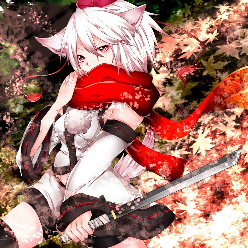Touhou, Video Games, hd, video, girls, momiji, anime, ears, 720P, inubashiri, games, inubashiri momiji, art, animal, animal ears, Anime Girls