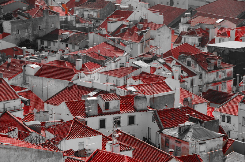 nature, sky, 4K, Lisbon, roofs, travel, day, town, cityscape, skyline, roof, residential district, portuguese, roof tiling, Portugal, Alfama, tourism