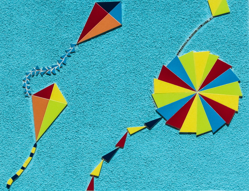 shape, blue, art and craft, 1080P, summer, colorful, pattern, wall, indoors, triangle shape, red, colours, creativity, ayia napa, choice, craft, no people