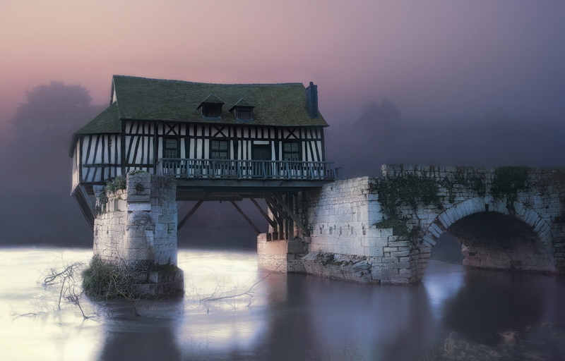 outdoors, cloud - sky, morning, landscape, France, river, 1080P, waterfront, sunset, mill, connection, arch, no people, architecture, built structure