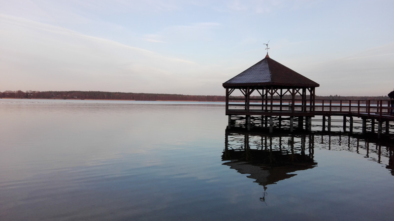 tranquility, reflection, footbridge, tranquil scene, non-urban scene, beauty in nature, water, built structure, building, outdoors, building exterior, nature
