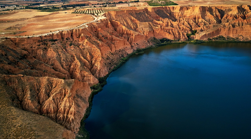 scenics - nature, de, no people, tourism, View, burujon, travel, non-urban scene, outdoors, beauty in nature, Aerial, BarrancasDeBurujon, Spain, idyllic