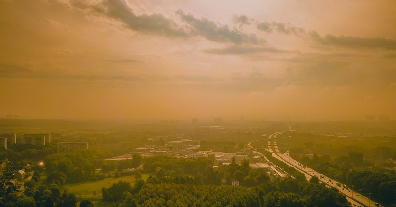 building exterior, city, residential district, whereidrone, built structure, beauty in nature, road, high angle view, belgium, building, architecture, smog