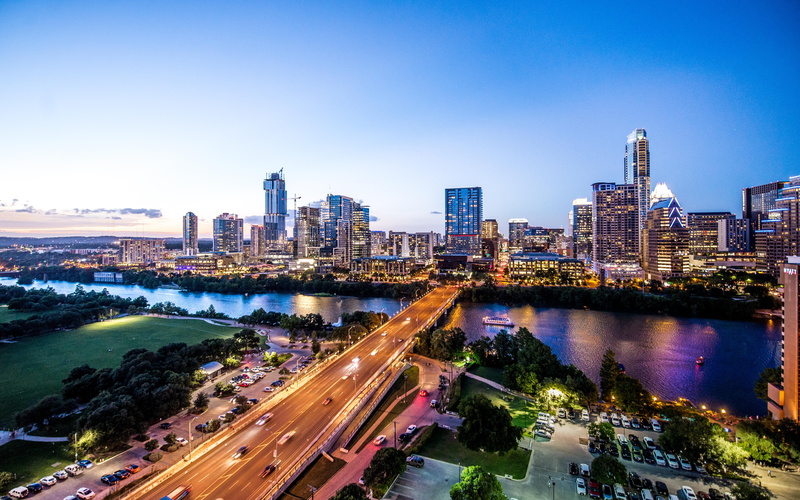 evening, drone, highway, transport, car, drone view, vehicle, lights, bridge, street, city Life, sunrise, town, urban Skyline, dronephotography, sky, urban Scene