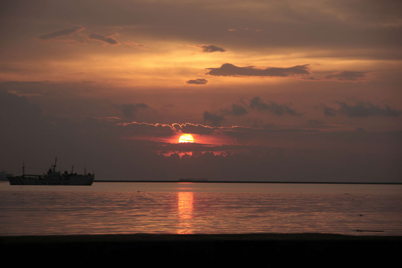 manila, orange color, outdoors, sun, tranquil scene, reflection, nautical vessel, scenics - nature, yellow sky, bay, sailboat, silhouette, no people, transportation