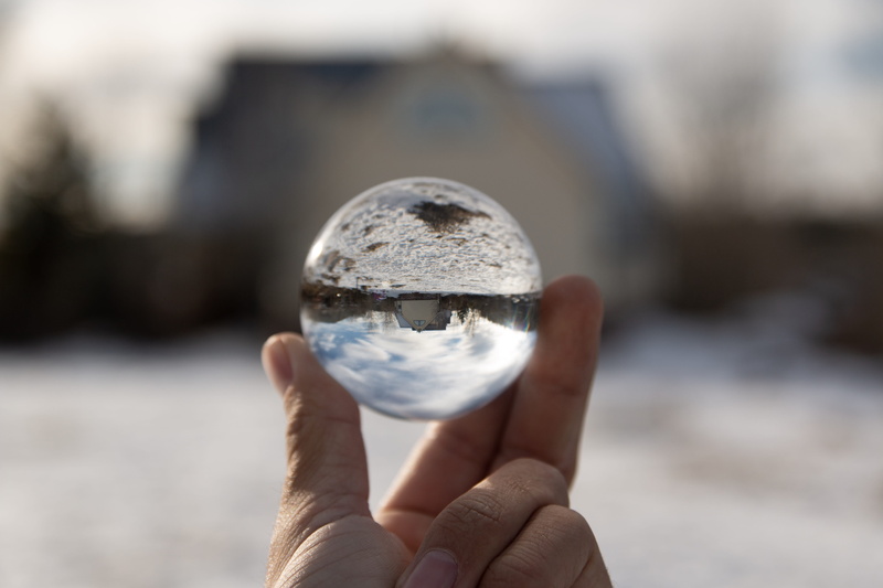 norcal, close-up, finger, sphere, outdoors, trees, body part, human finger, one person, crystal ball, day, Lensball, nature, transparent, personal perspective