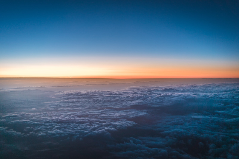 horizon, aerial view, meteorology, beauty in nature, atmosphere, sunset, cloudscape, water, tranquil scene, view, 4K, dark blue, clouds, horizon over water