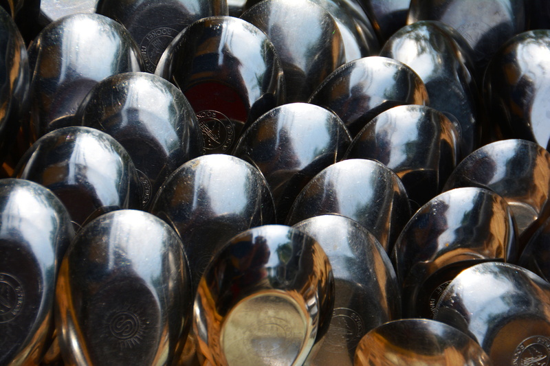 no people, bunch, dinner, indoors, cater, shiny, security, backgrounds, 5K, nobody, glass - material, food, canteen, eating, still life, equipment, steel