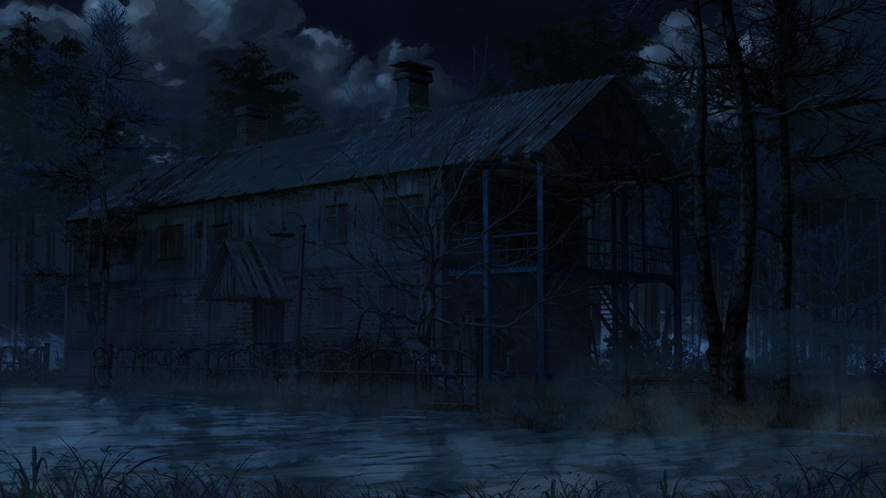 Everlasting Summer, visual novel, horror, 1080P, Soviet Games (everlasting Summer), forest, CG, old building, night, house