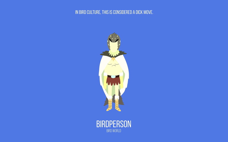 Rick and Morty, cartoon, Bird Person, minimalism, 1080P