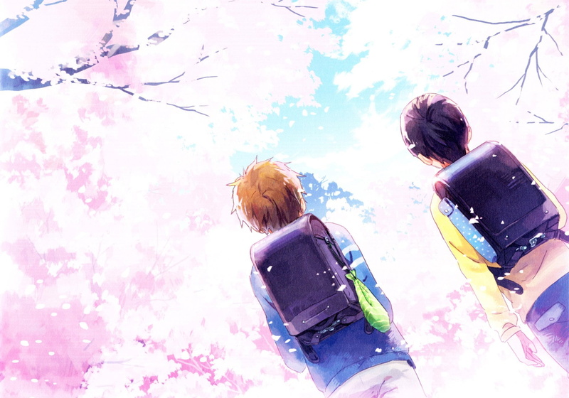 child, Makoto Tachibana, plant, standing, bonding, Free!, lifestyles, two people, 1080P, nature, females, three quarter length, leisure activity, women