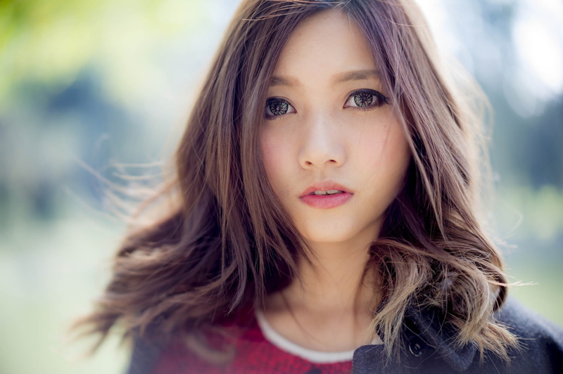 girls, beauty, Asian, one person, brown hair, human face, looking at camera, young adult, headshot, portrait, day, pre-adolescent child, hair, front view