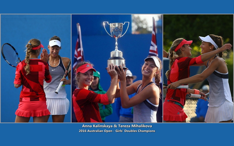 child, 2K, tennis, trophy, Anna Kalinskaya, girls, men, happiness, cooperation, pre-adolescent child, females, people, childhood, standing, teamwork, smiling