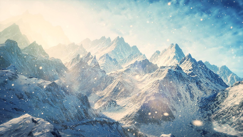 snow, 1080P, nature and land, mountain, mountains, blowing, sunlight, mountain range, wind, cold, snowing
