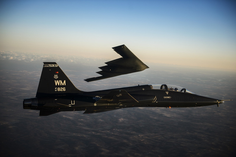 supersonic, jet, flight, double, bomber, 1080P, B-2 Spirit, T-38 Talon, the plane