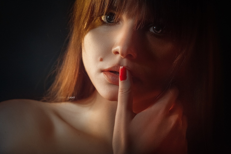 face, women, painted nails, Alexander Drobkov, Anastasia Lyubyatinskaya, 2K, portrait, Anastasia