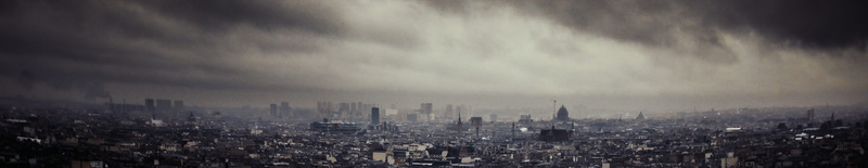 rain, building, nature, landscape, skyscraper, residential district, panaroma, building exterior, outdoors, sky, built structure, pollution, 4K, paris