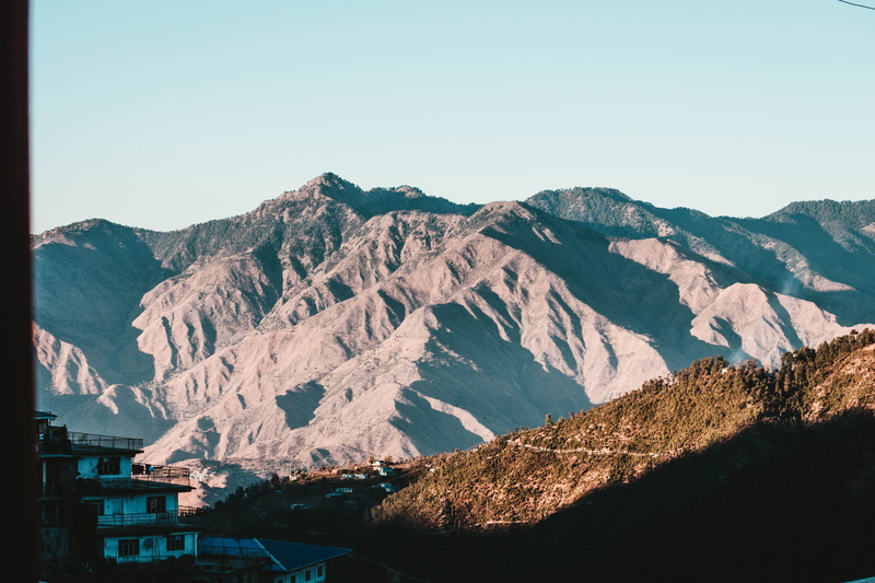 mountain range, mountains, landscape, snowcapped mountain, formation, clear sky, mountain, 5K, cold temperature, environment, trek, day, outdoors, tranquil scene