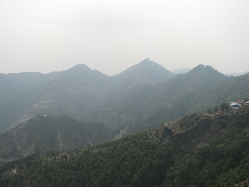 beauty in nature, tree, hills, non-urban scene, day, no people, mountain range, high angle view, landscape, mussoorie, tranquil scene, environment, fog
