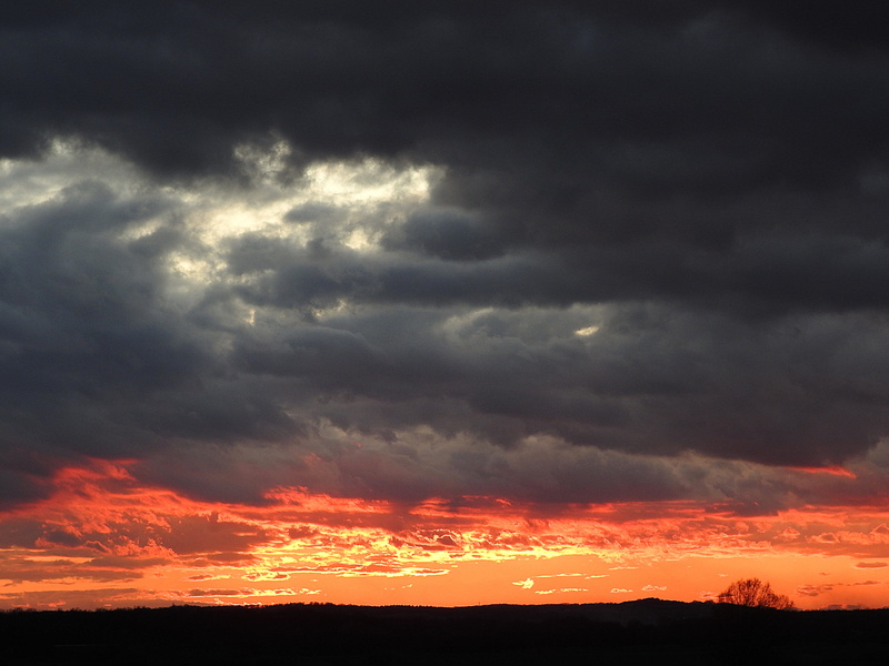outdoors, thunderstorm, scenics, Evening, storm, orange color, scenics - nature, environment, no people, Cloud, Formations, silhouette, storm cloud, overcast