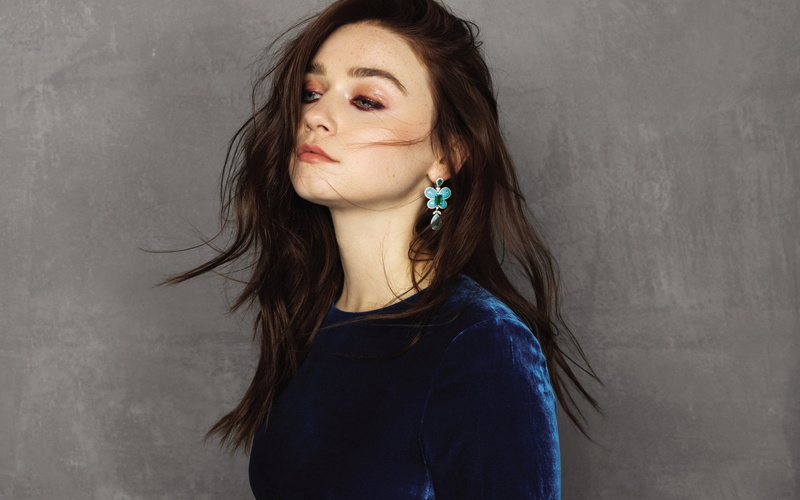 women, simple background, makeup, blue eyes, 1080P, Jessica Barden, actress