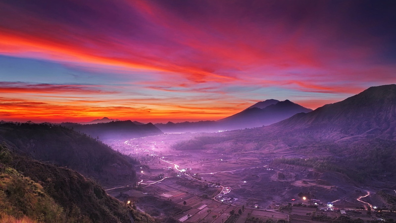 tranquility, Indonesia, field, valley, cloud - sky, scenics - nature, tranquil scene, mountain range, environment, mountain, travel destinations, outdoors