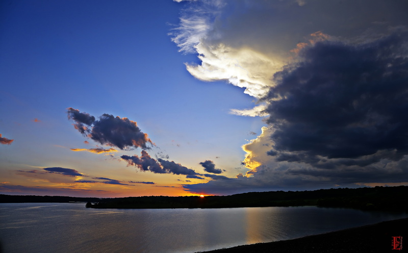 idyllic, orange color, Bank, Lake, tranquil scene, no people, blue, converging, Storm Clouds, Nature, silhouette, Clinton Lake, lines, Scene, outdoors