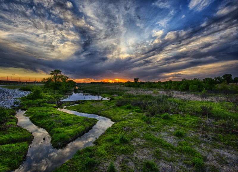 sunset, field, sky, cloud - Sky, grass, KS, cloudy, Baker Wetlands, nature, grief, Kansas, Loss, green, grass field, Lawrence, white, Wakarusa, Haskell