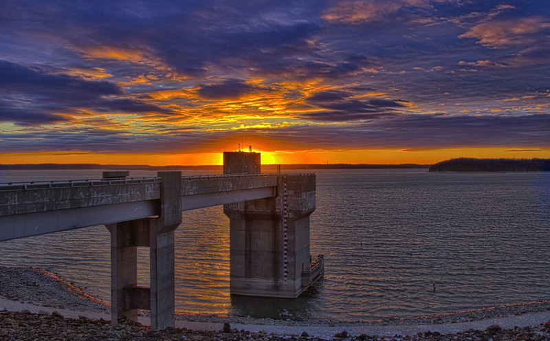 bridge, sky, beauty in nature, cloud - sky, idyllic, Nature, no people, Scenery, Kansas, orange color, architecture, tranquil scene, dreams, Cold, Lake