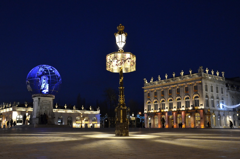 city, travel, architecture, st nicholas, night, building exterior, best wishes, nature, lighting equipment, 4K, monument, sculpture, place stanislas, statue
