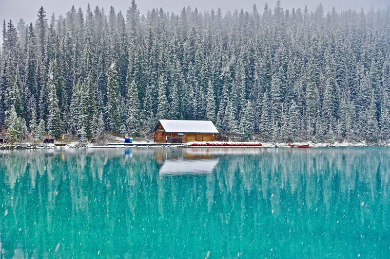 wilderness, reflection, 5K, building, scenic, beauty in nature, tree, woods, no people, icy, ice, environment, plant, water, lake, woodland, landscape