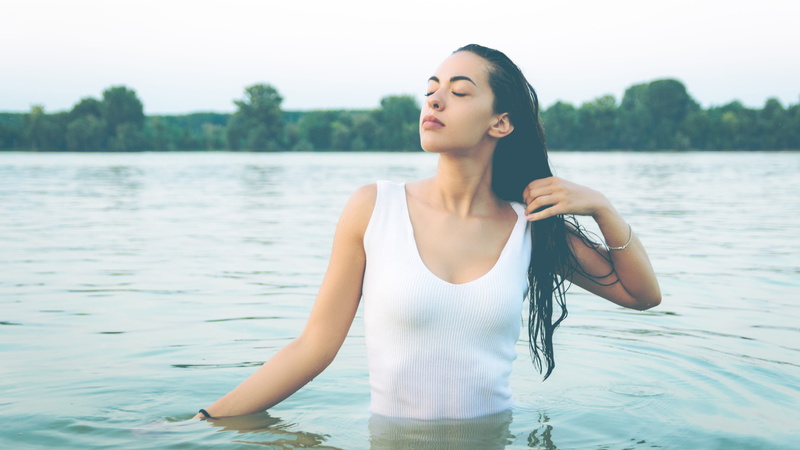beauty, looking away, hairstyle, outdoors, daytime, water, leisure activity, ocean, nature, young adult, srbija, indjija, adult, 5K, sea, long hair, portrait