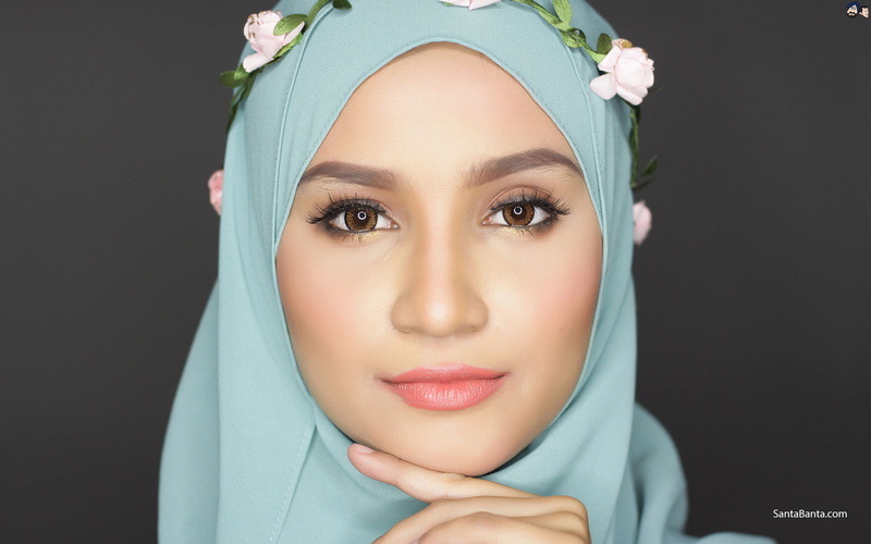 arab, velo, women, 1080P, azul