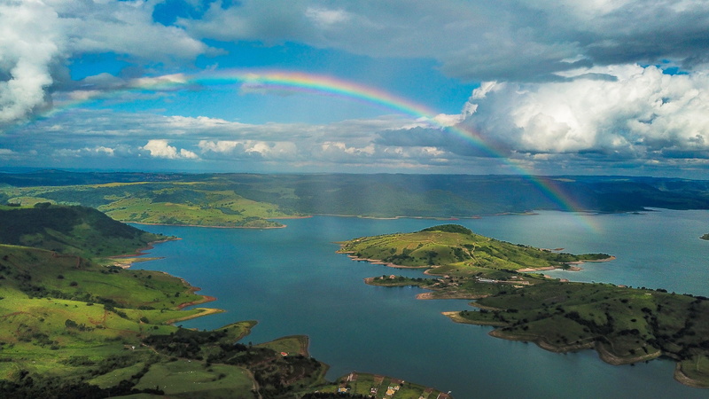 tranquil scene, sea, turquoise colored, rainbow, 2K, brazil, water, land, environment, nature, idyllic, no people, ribeirão claro - state of paraná, outdoors