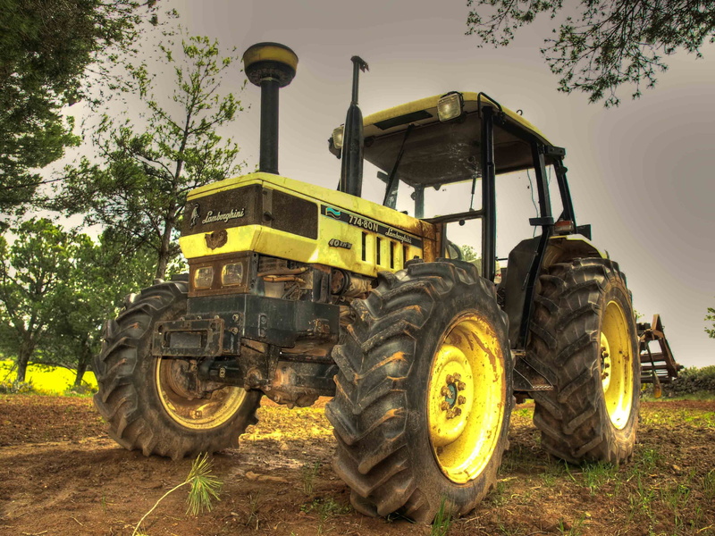lamborghini, tractor, 2K, amarillo