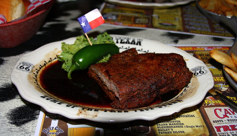 indoors, big texan steak house, usa, freshness, meat, food and drink, serving size, vegetable, still life, close-up, crockery, america, red meat, plate