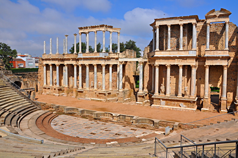 culture, old, no people, city, architecture, ancient, architectural Column, ruined, archaeology, brown, sky, show, hispania roma, actors, extremadura, travel destinations