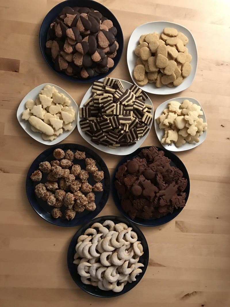 indulgence, temptation, baked, variation, choice, arrangement, glaze, crispy, sweet, christmas cookies, Sugar, wellbeing, healthy eating, 4K, vanillekipferl