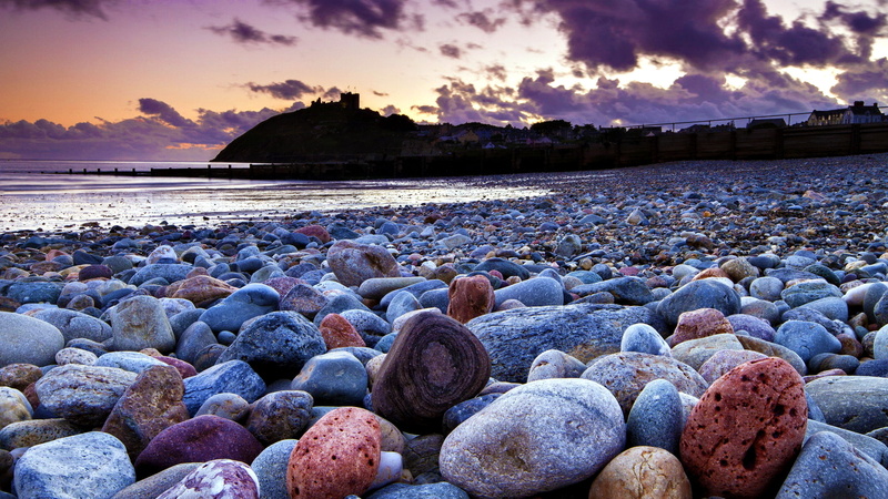 wide, beach, 1080P, stone, colorful, high