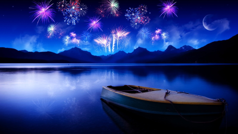 tranquil scene, outdoors, colors, tranquility, lake, beauty in nature, resolution, peaceful, fireworks, nature, night, nautical vessel, transportation