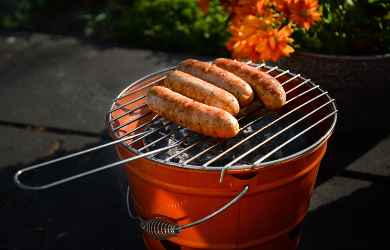 5K, orange, food, coal, meat, flame, freshness, orange color, sausage, bbq, heat, high angle view, barbecue, preparation, pork, close-up, cooking, four