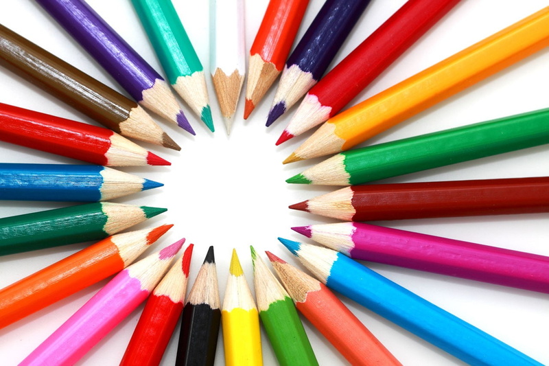 wood, bright, pencils, pattern, 720P, colorful, circle
