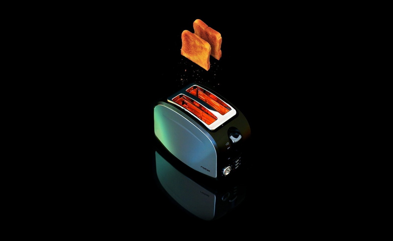 2K, single object, cut out, control, computer, slice, still life, no people, safety, Aero, black background, connection, red, Toaster, technology, communication