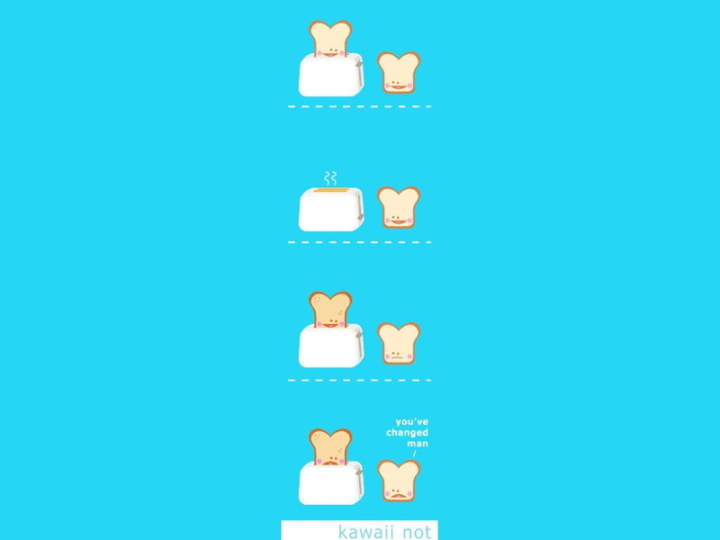 Toaster, Humor, Toast, Kawaii Not, 480P